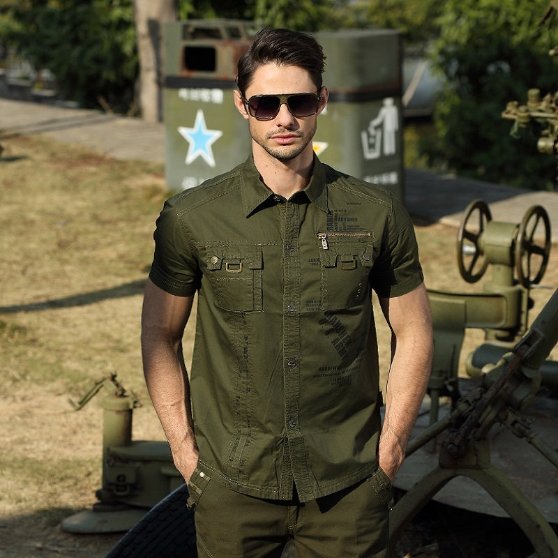 Men's casual military shirt