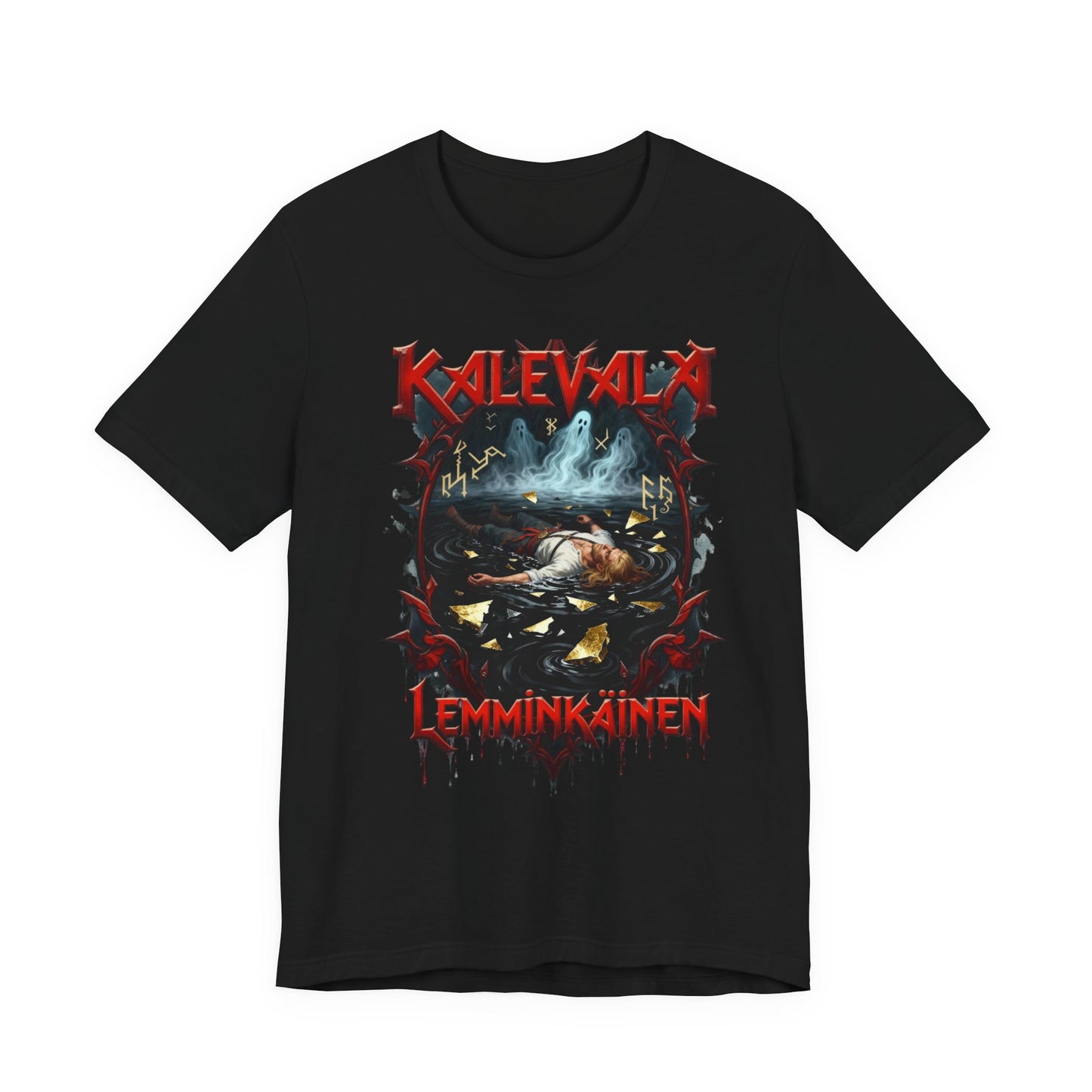 Lemminkäinen – Tuonelan musta joki Teepaita — Retro Graphic T-Shirt