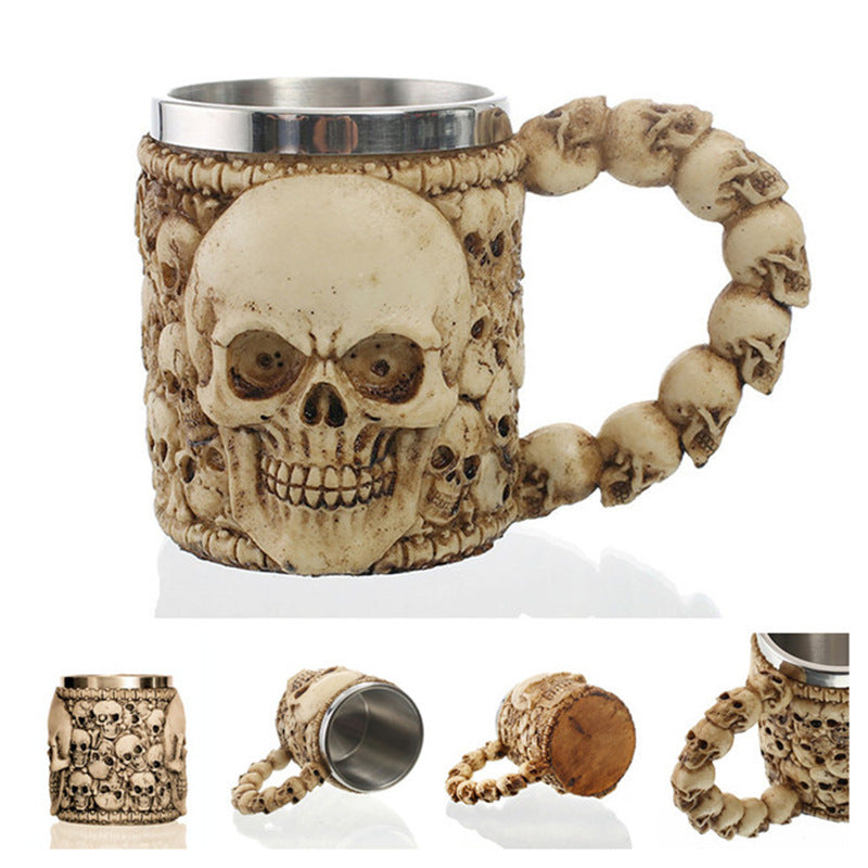 Printing Halloween Mug Metal Wine Glass Skull Mug