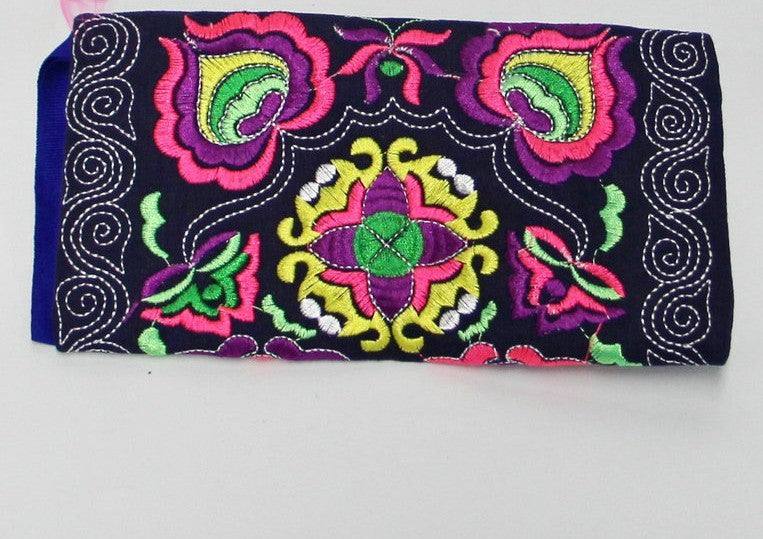 Women Ethnic Handmade Embroidered Wristlet Clutch Bag Vintage Purse Wallet