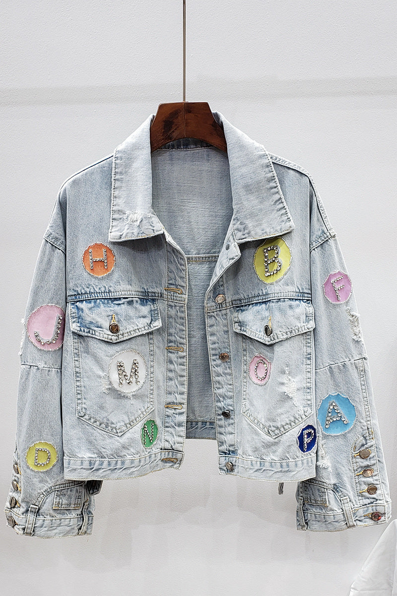 Letter denim jacket