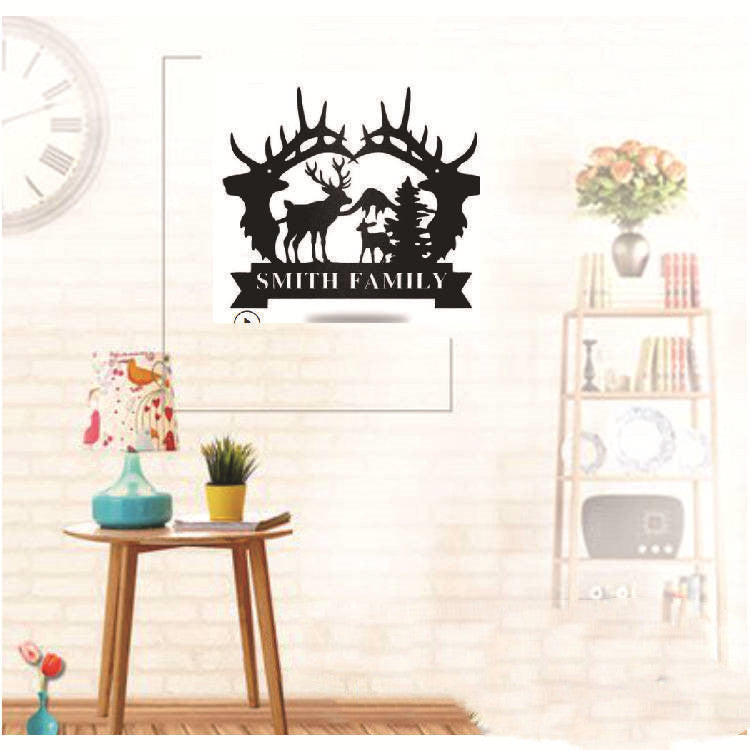 Metal Iron Wall Decor Deer Art Craft