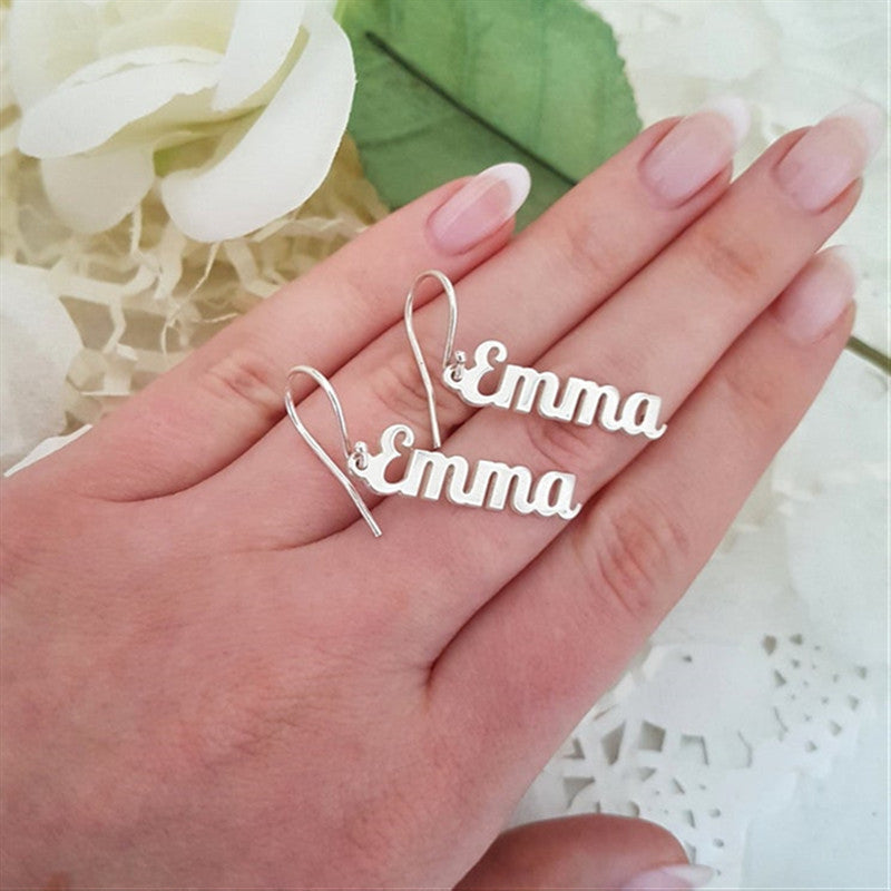 Custom Vertical Name Earrings