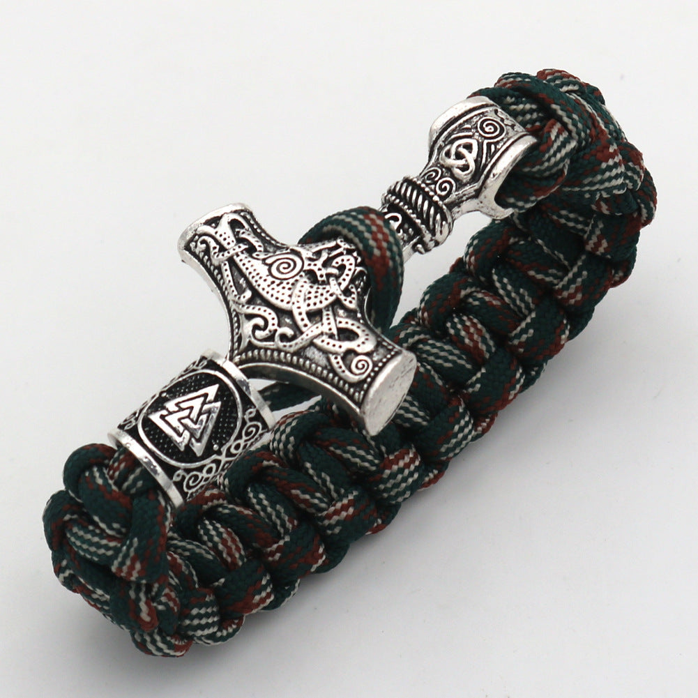 Viking Hammer Runavin Beads Camouflage Bracelet