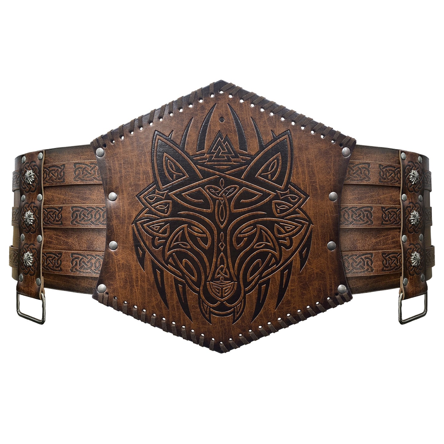 Nordic Viking Style Embossed Wide Belt