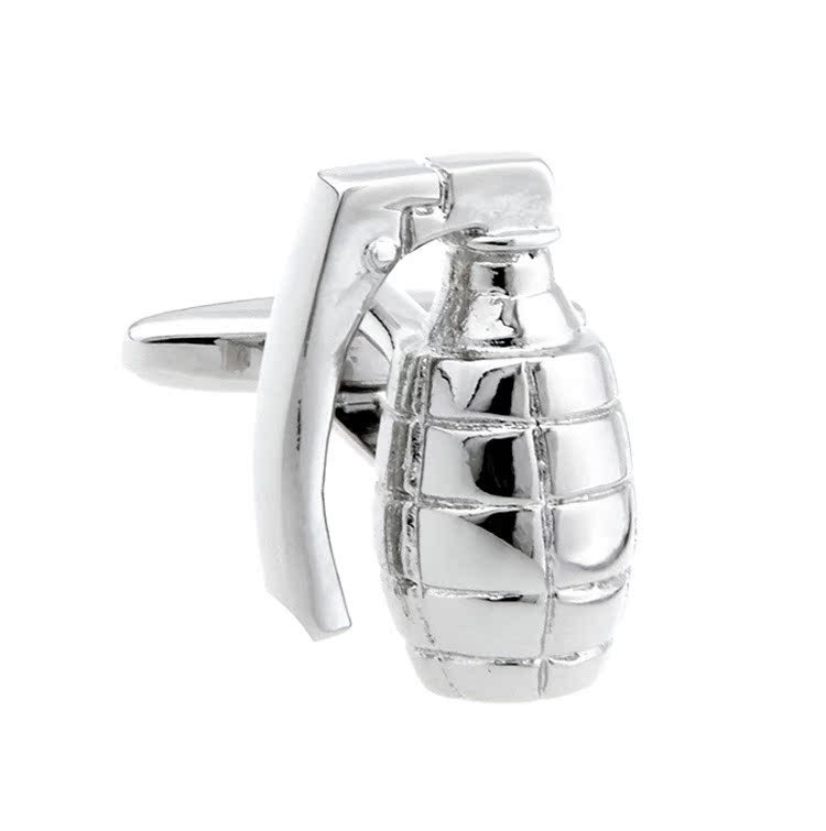 Military Series Silver Grenade Cufflinks