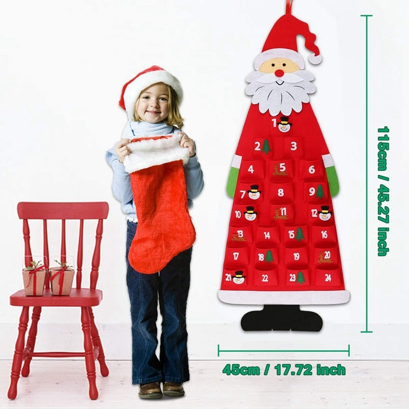 Christmas calendar DIY elf and decorations felt