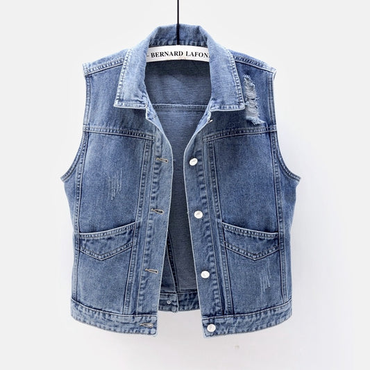 Women's denim vest