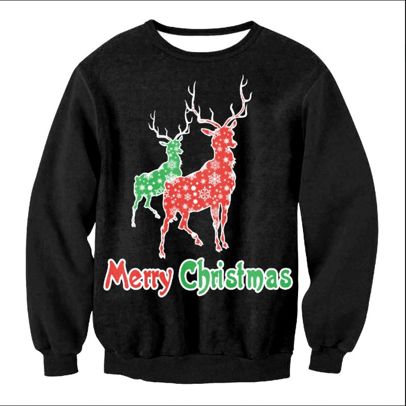 UGLY CHRISTMAS SWEATER Vacation Santa Elf Funny Womens Men Sweaters Tops Autumn Winter Clothing 