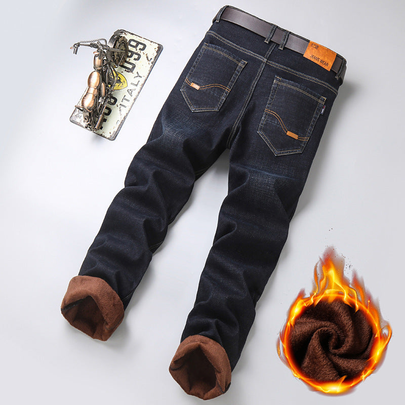 Men's Stretch Loose Plush Warm Jeans