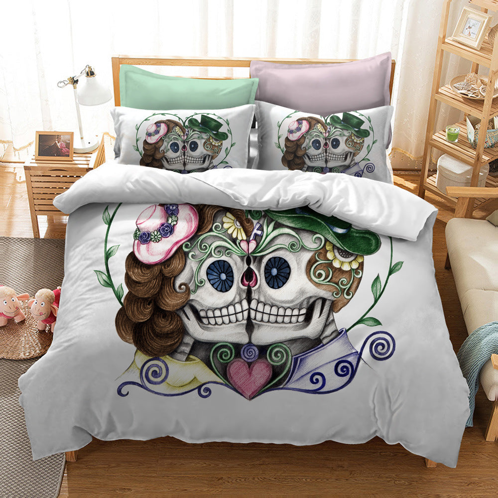 Watercolor Flower Skull Skull Bedding Series