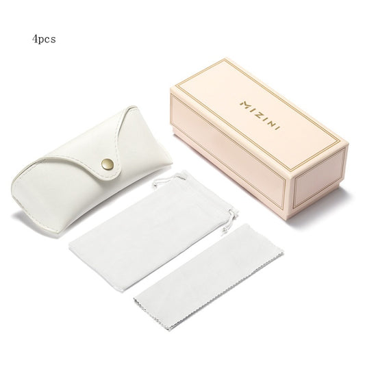 New glasses case set ladies fashion  zenith cover box white leather glasses box