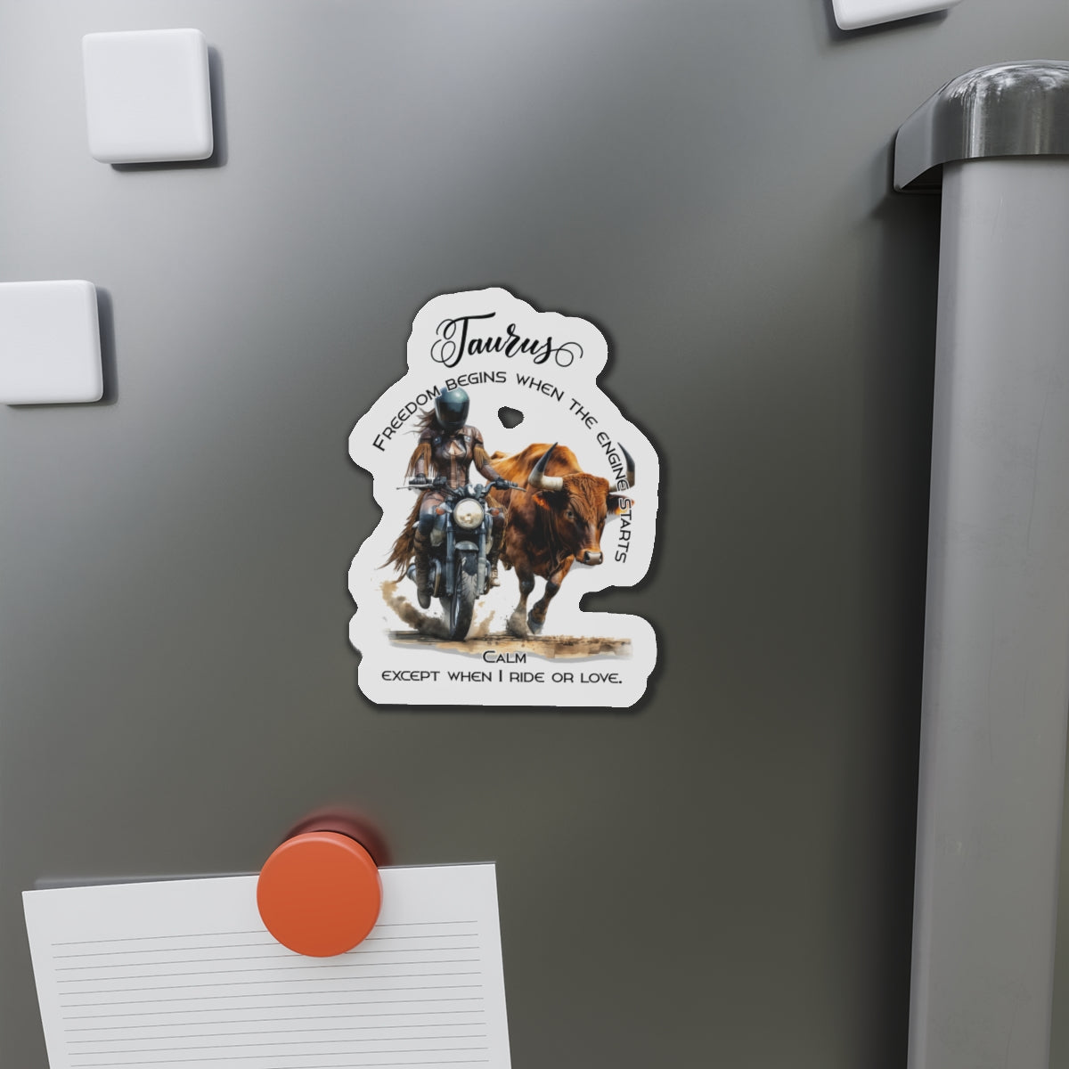 Zodiac Härkä jääkaappimagneetti, muotoon leikattu - Motoristi