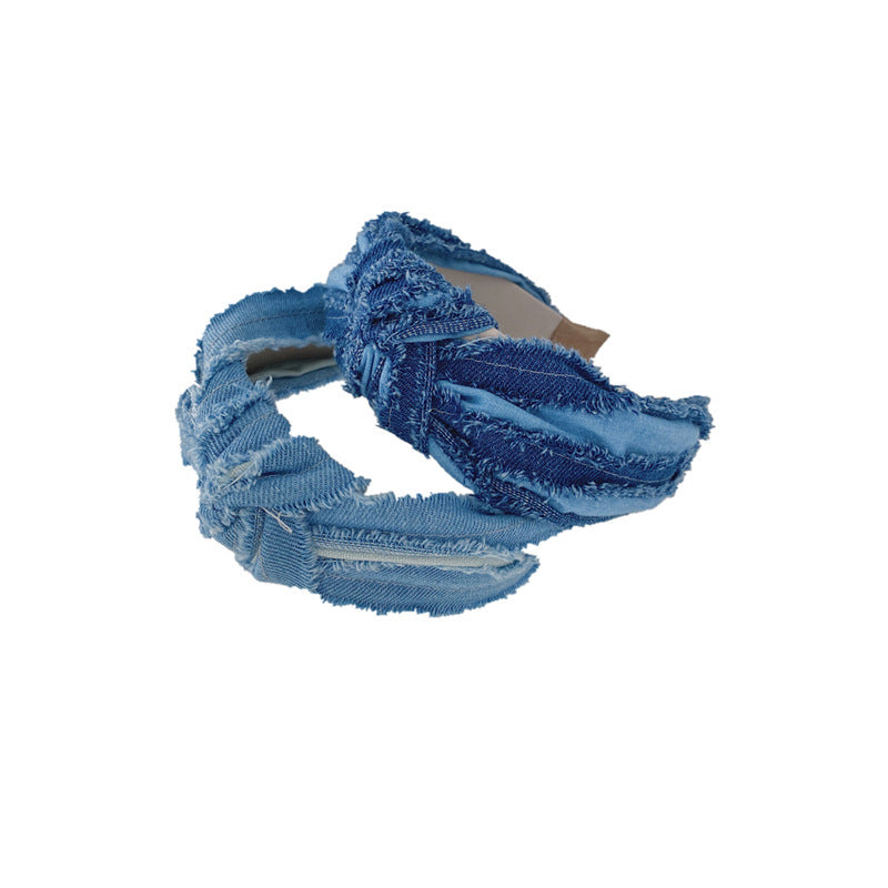 Fashion Pleated Brushed Denim Headband