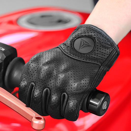 Motorbike  Men's And Women's Leather Carbon Cycling Gloves