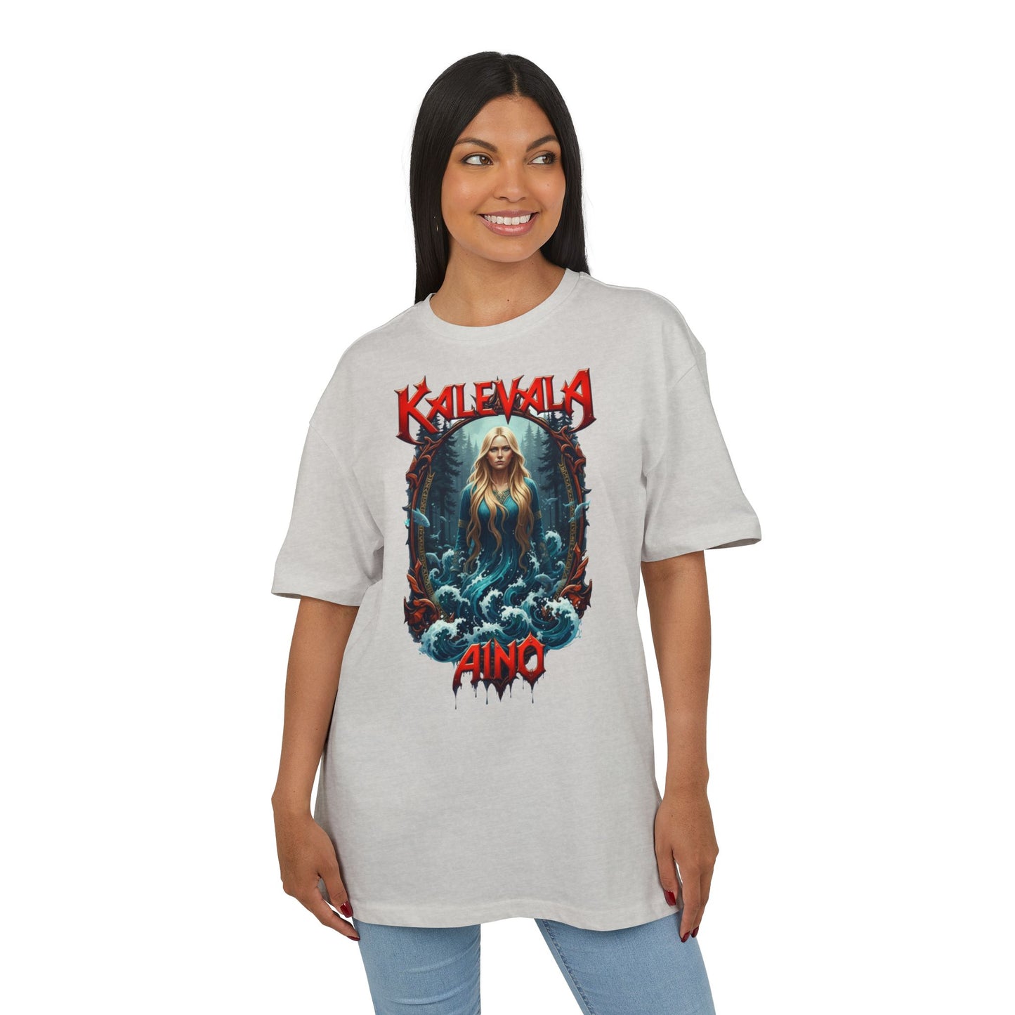 Kalevala Aino Vellamon neitona rock-henkinen paita -  Oversize  T-paita