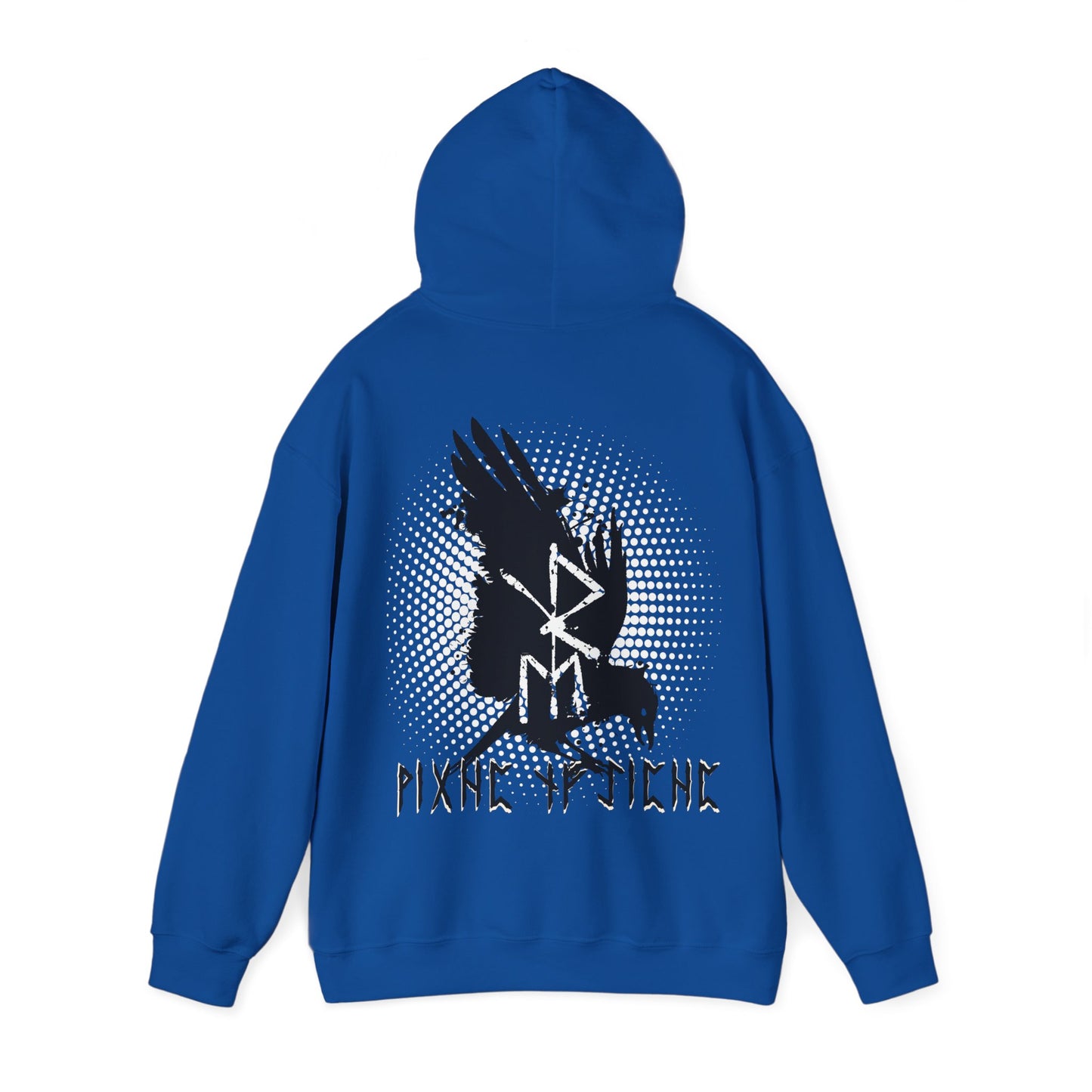 hoodie in strong cotton -- bindrune raven on the back