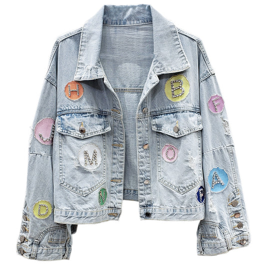 Letter denim jacket