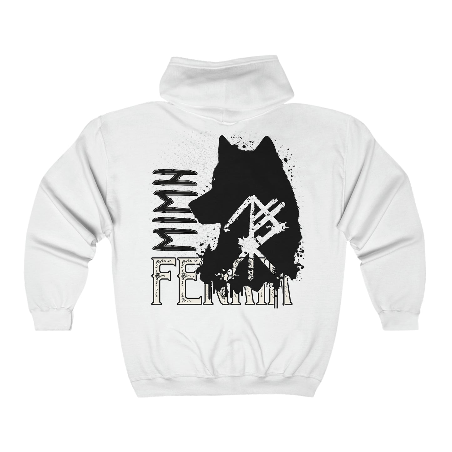 Unisex zipper hoodie - Fenrir halter on the back