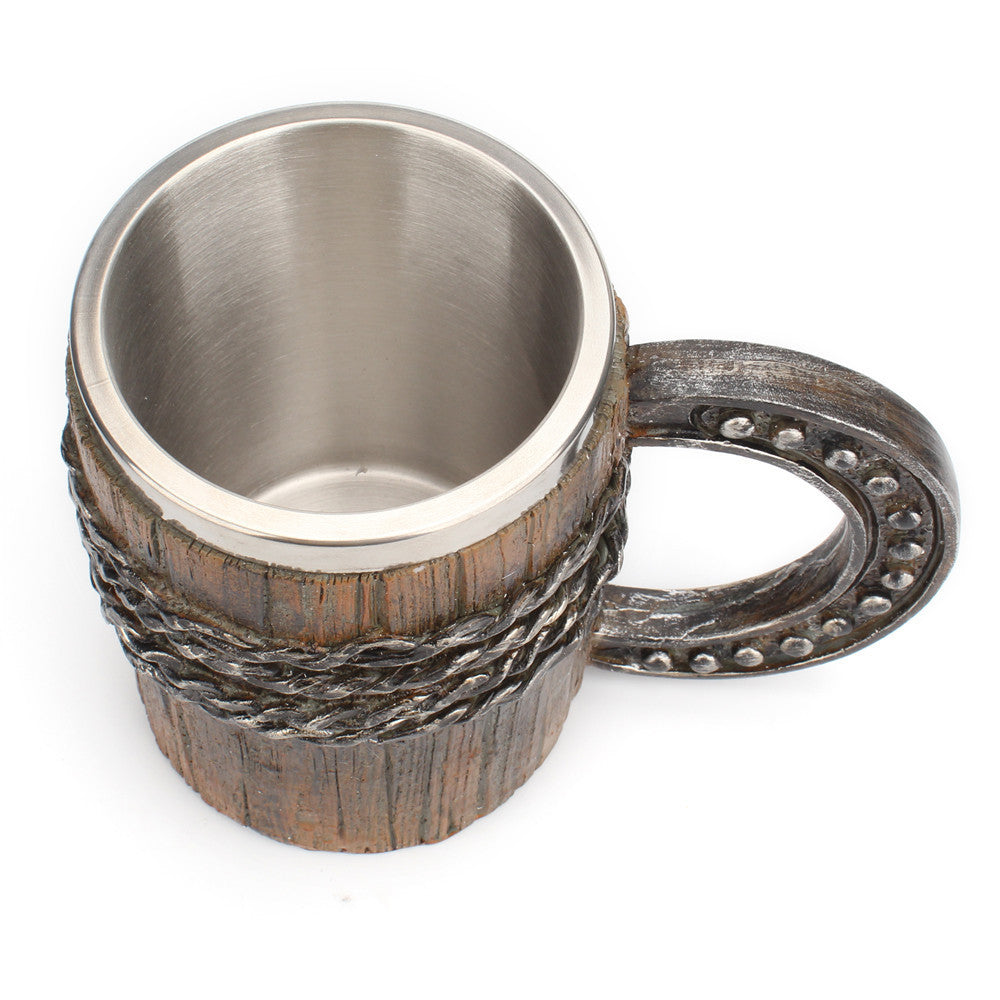 New Creative Simulation Horseshoe Handle Mug Resin Stainless Steel Trend Home Office Daily Use