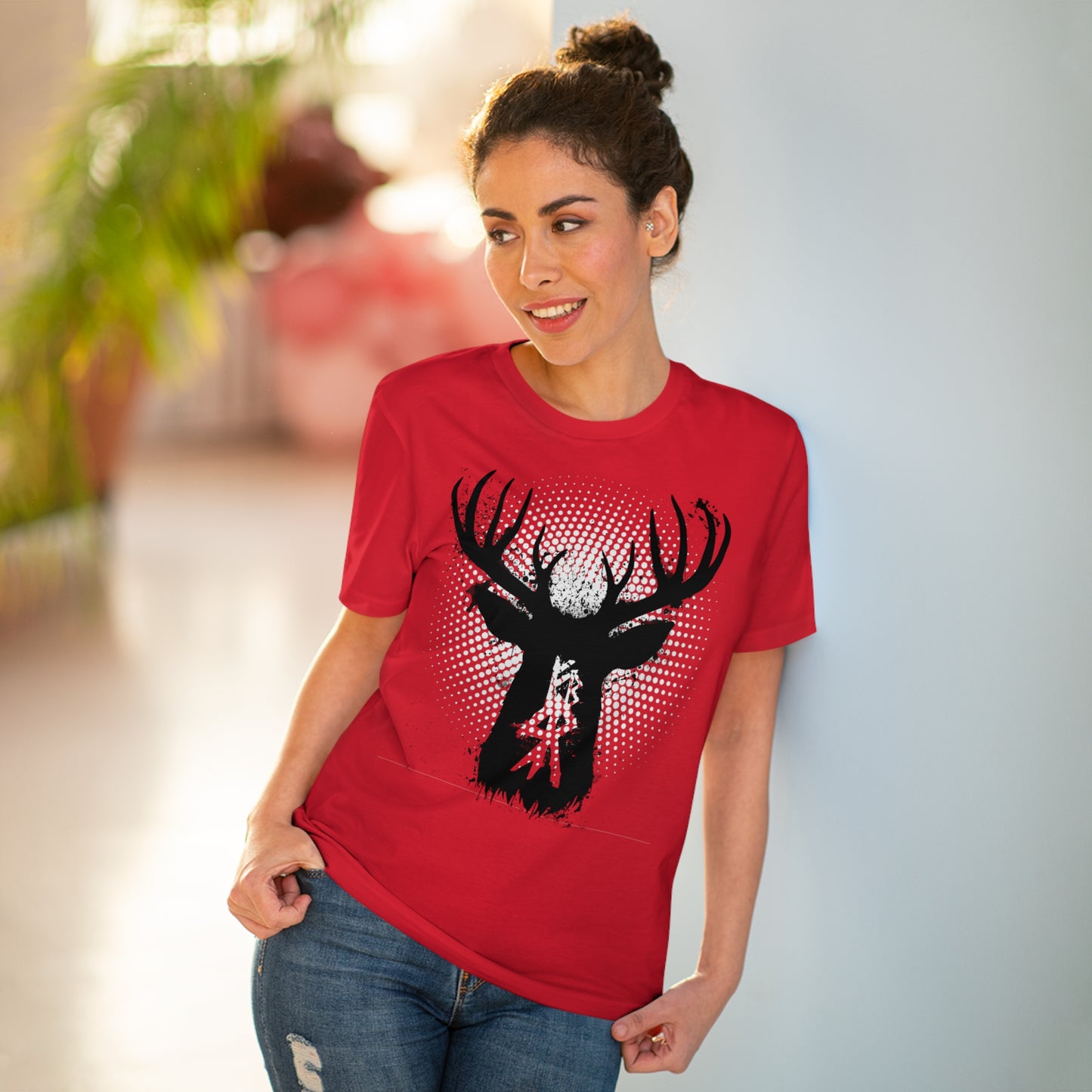 T-shirt unisex eco cotton - deer binding halter