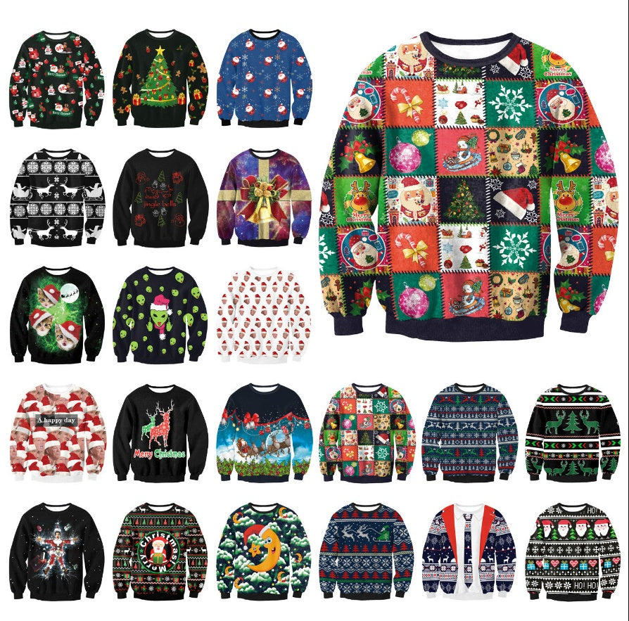 UGLY CHRISTMAS SWEATER Vacation Santa Elf Funny Womens Men Sweaters Tops Autumn Winter Clothing 