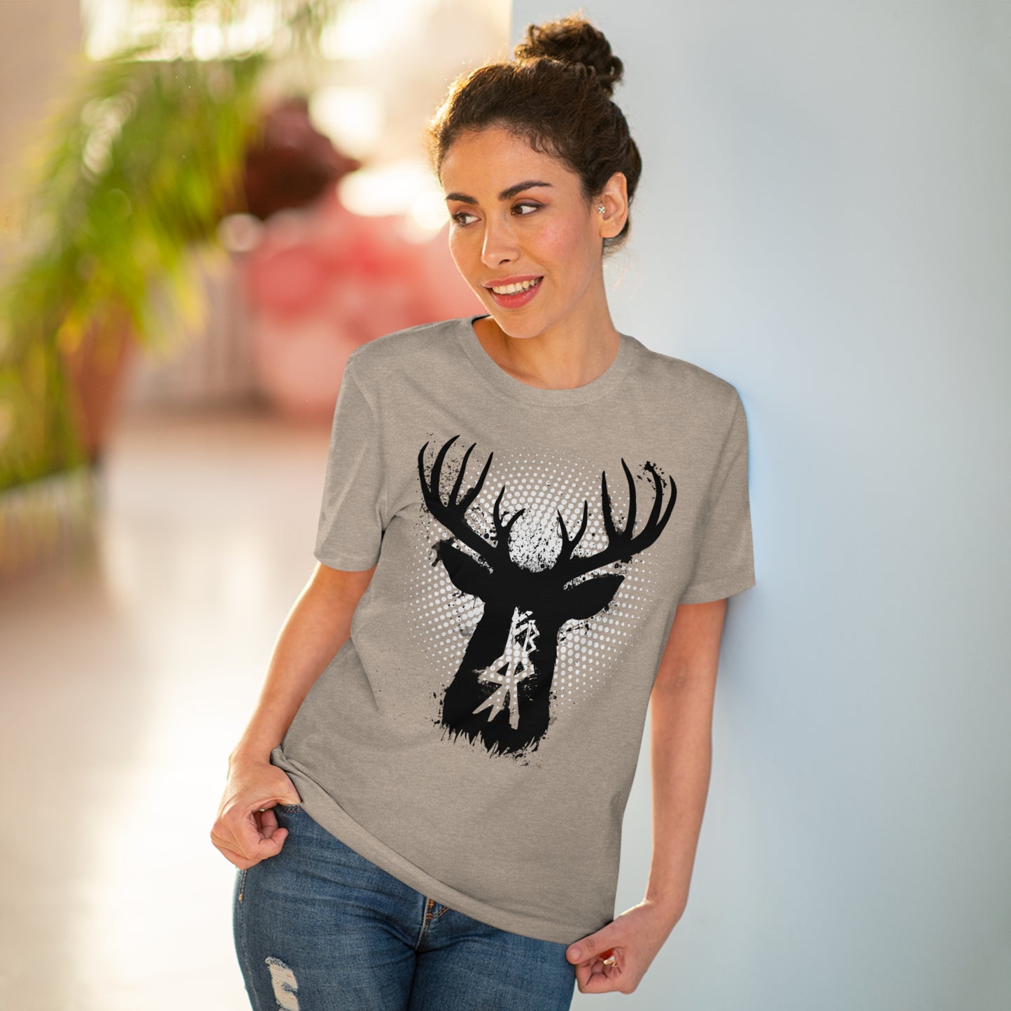 T-shirt unisex eco cotton - deer binding halter