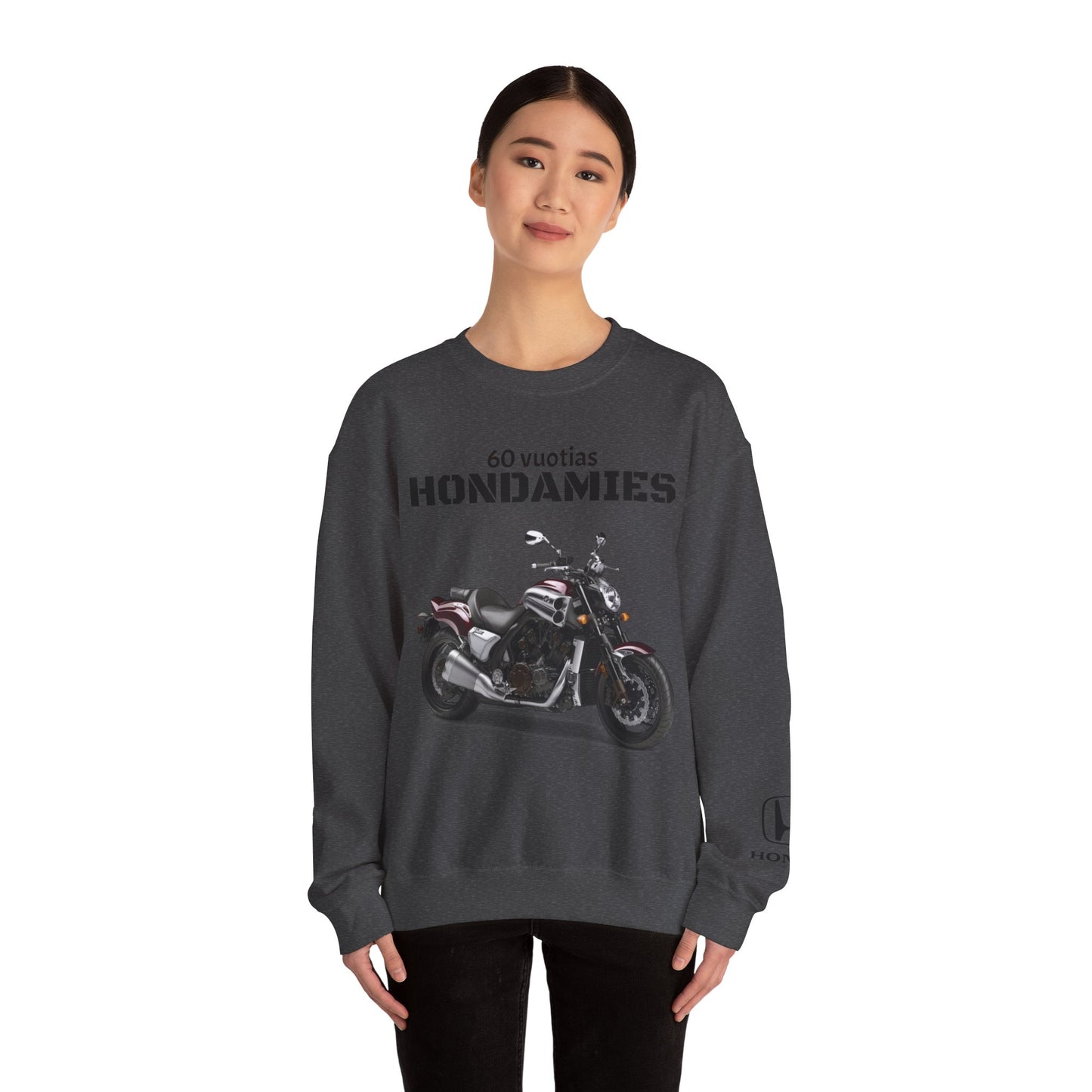 Honda VTX Motorcycle Crewneck Sweatshirt — 60 Vuotias Hondamies Rider Gift