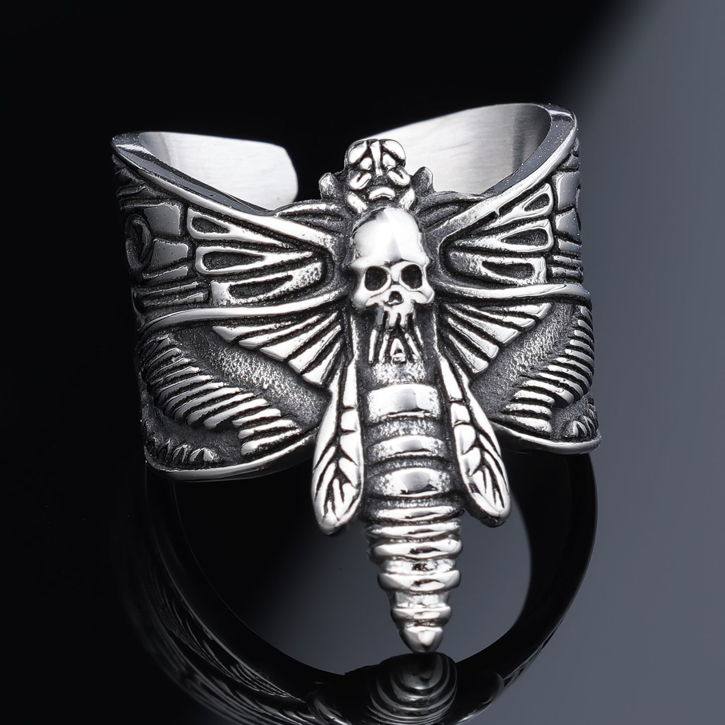 Classic Gothic Death Butterfly ring, jewelry