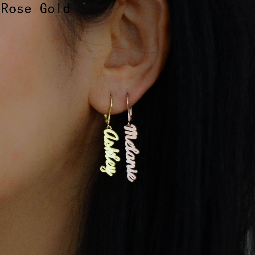 Custom Vertical Name Earrings