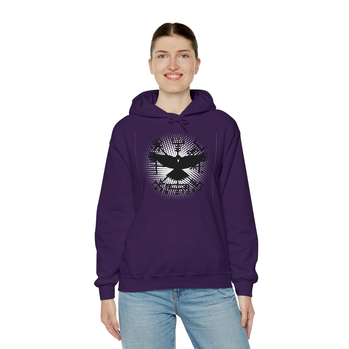 hoodie made of strong cotton - vegvisir raven