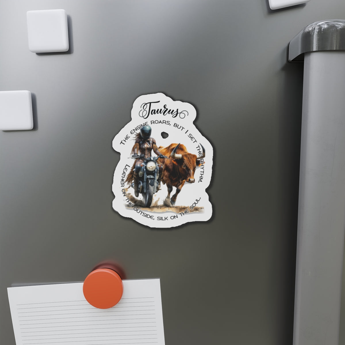 Zodiac Härkä jääkaappimagneetti, muotoon leikattu - Motoristi