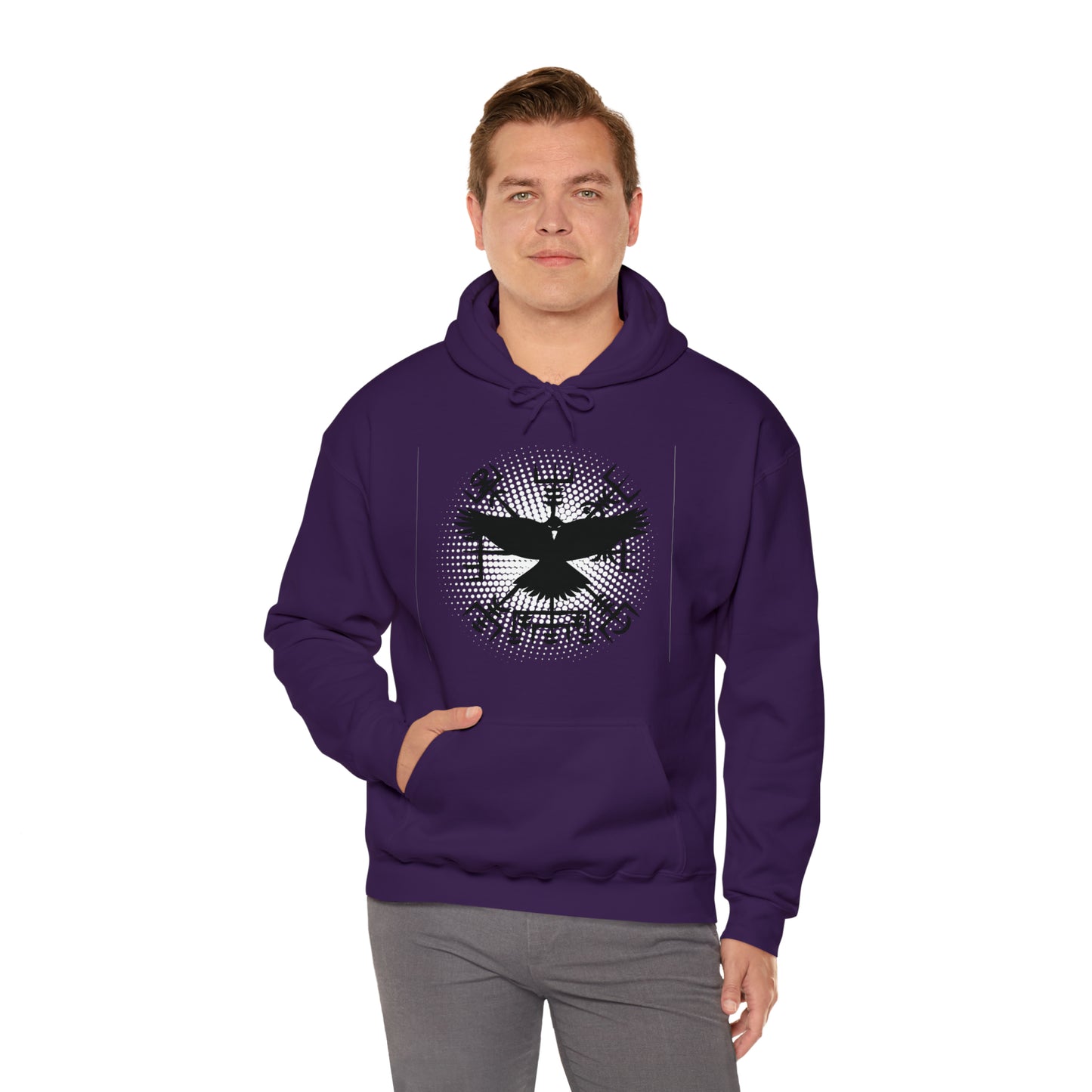 hoodie made of strong cotton - vegvisir raven