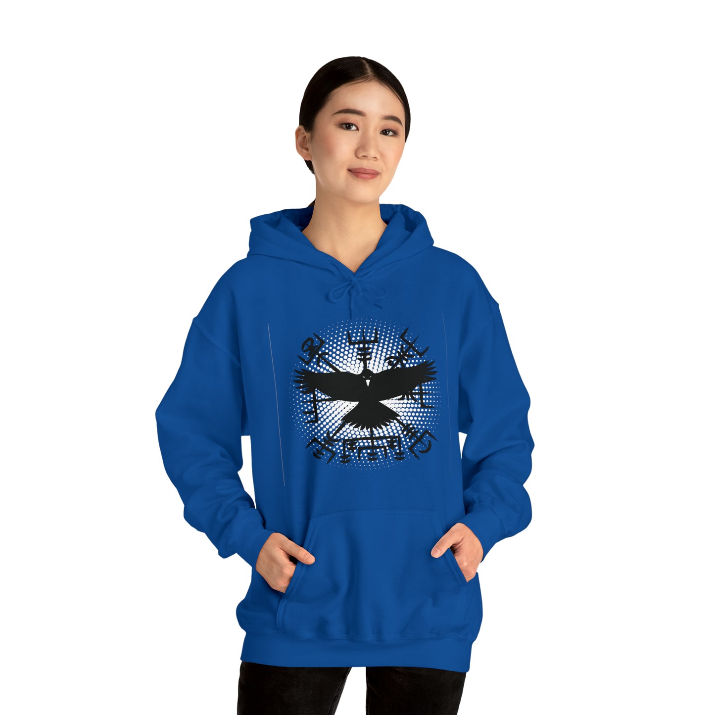 hoodie made of strong cotton - vegvisir raven