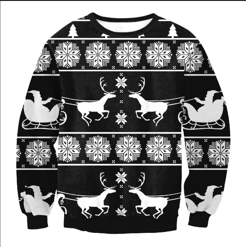 UGLY CHRISTMAS SWEATER Vacation Santa Elf Funny Womens Men Sweaters Tops Autumn Winter Clothing 