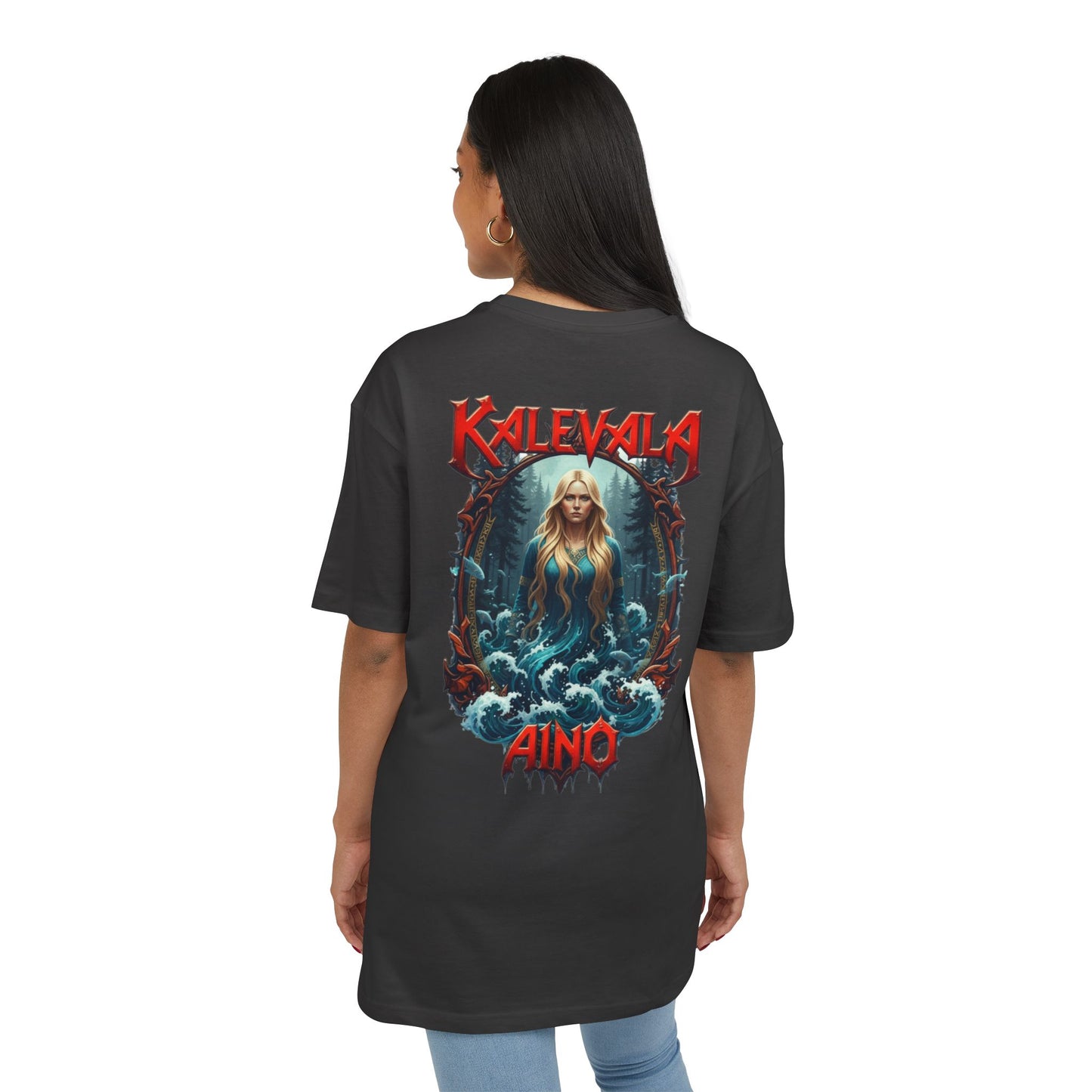 Kalevala Aino Vellamon neitona rock-henkinen paita -  Oversize  T-paita