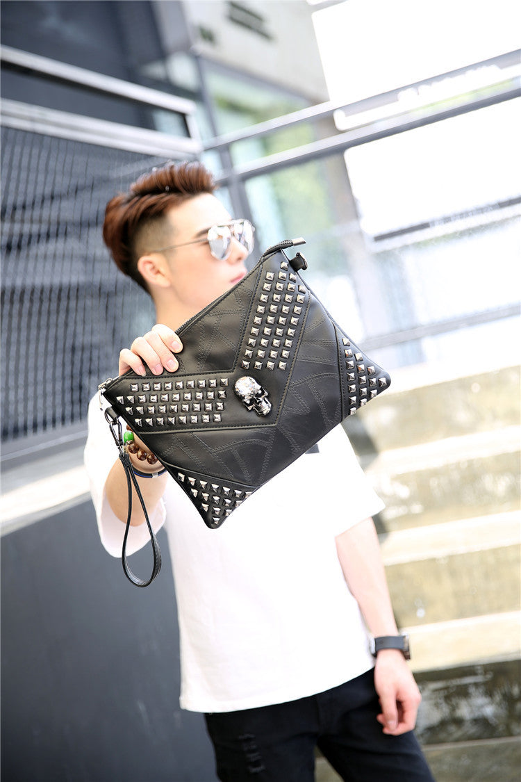 Studded ghost head soft leather hand