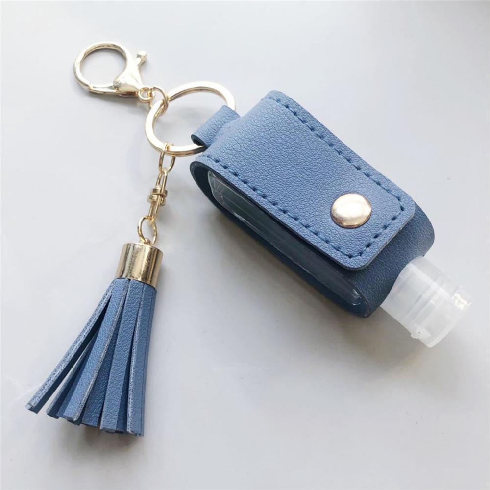 Portable hand sanitizer leather case