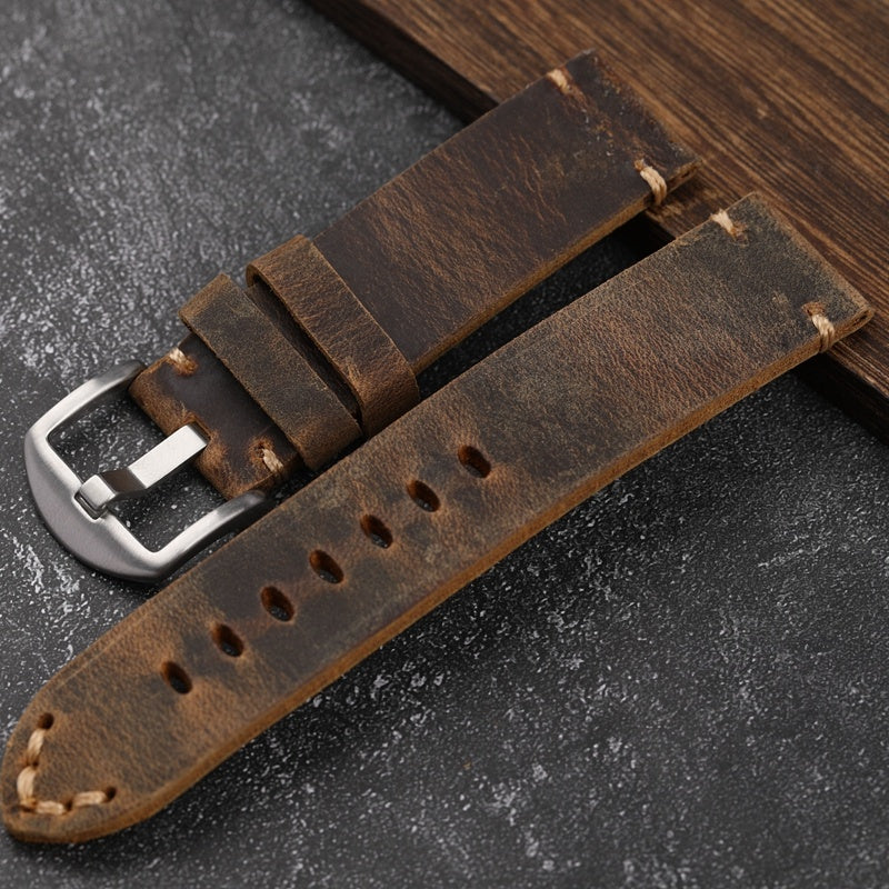 Hand-folded Cowhide Leather Strap