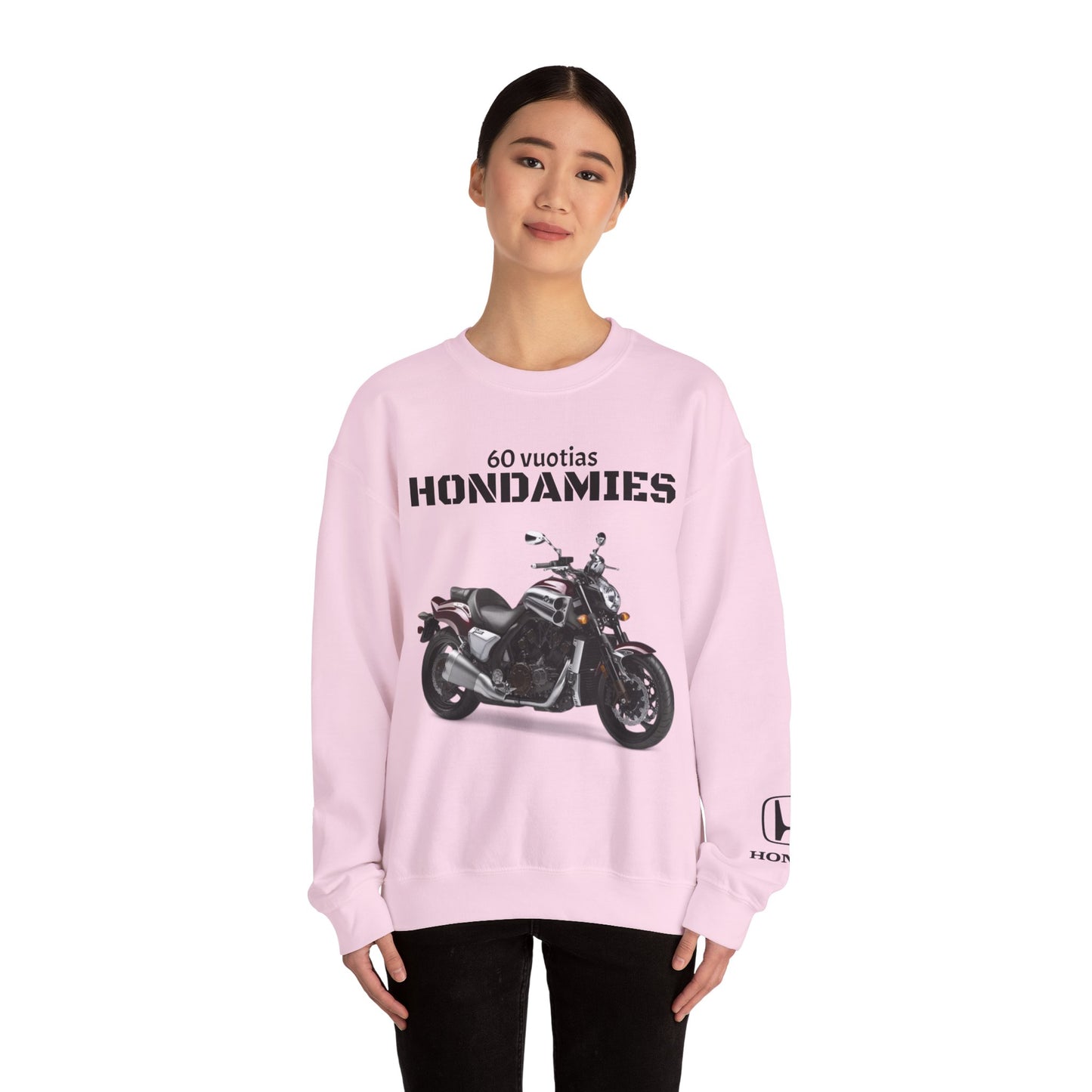 Honda VTX Motorcycle Crewneck Sweatshirt — 60 Vuotias Hondamies Rider Gift