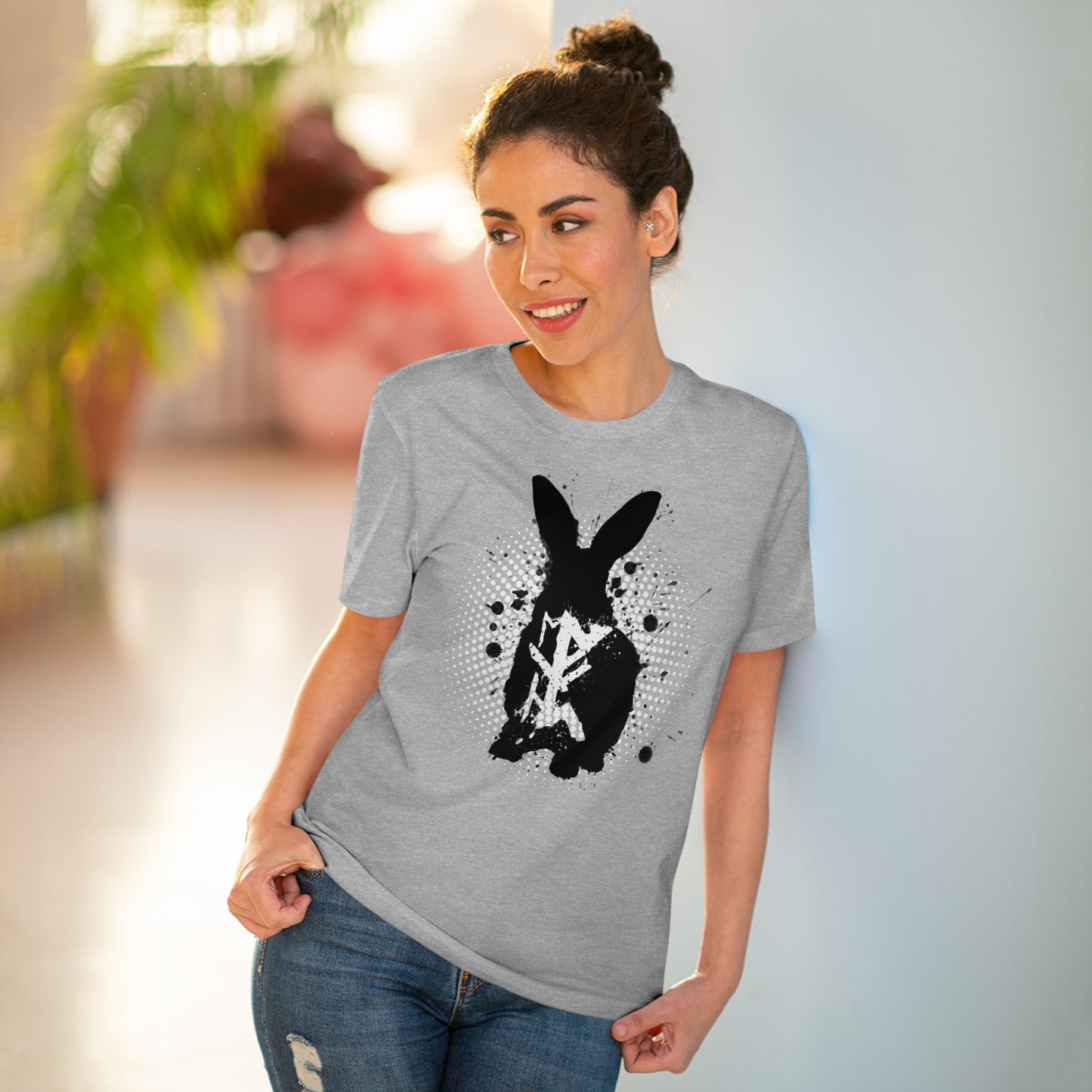 T-shirt unisex eco cotton - rabbit binding halter