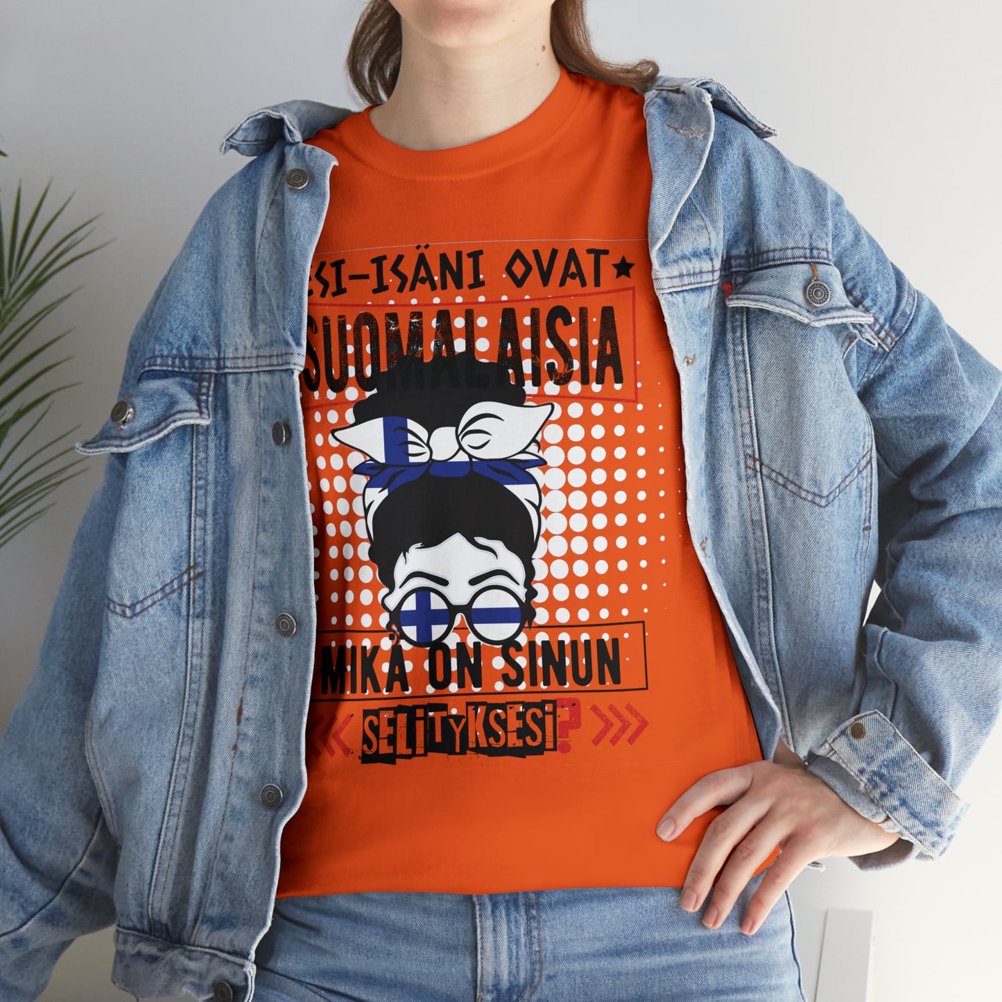 Unisex thick cotton t-shirt - my ancestors are Finnish