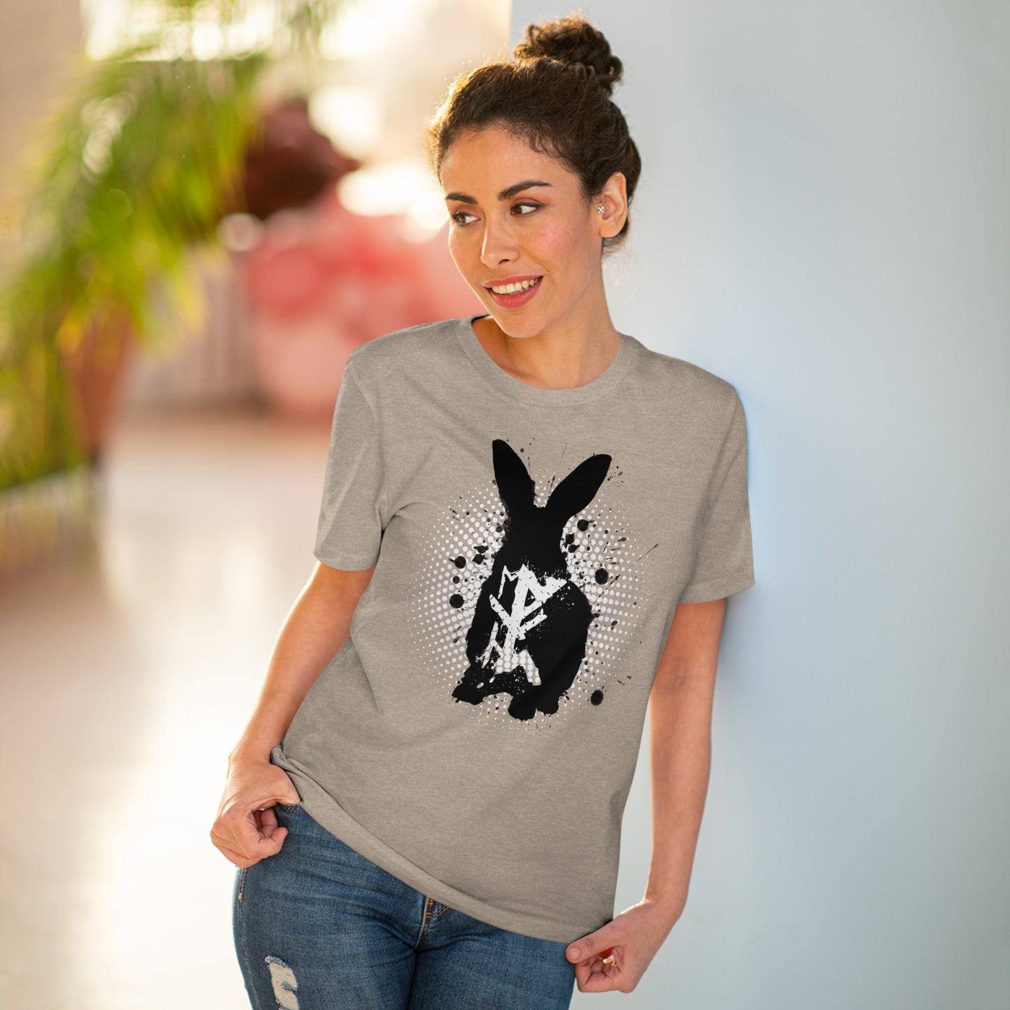 T-shirt unisex eco cotton - rabbit binding halter