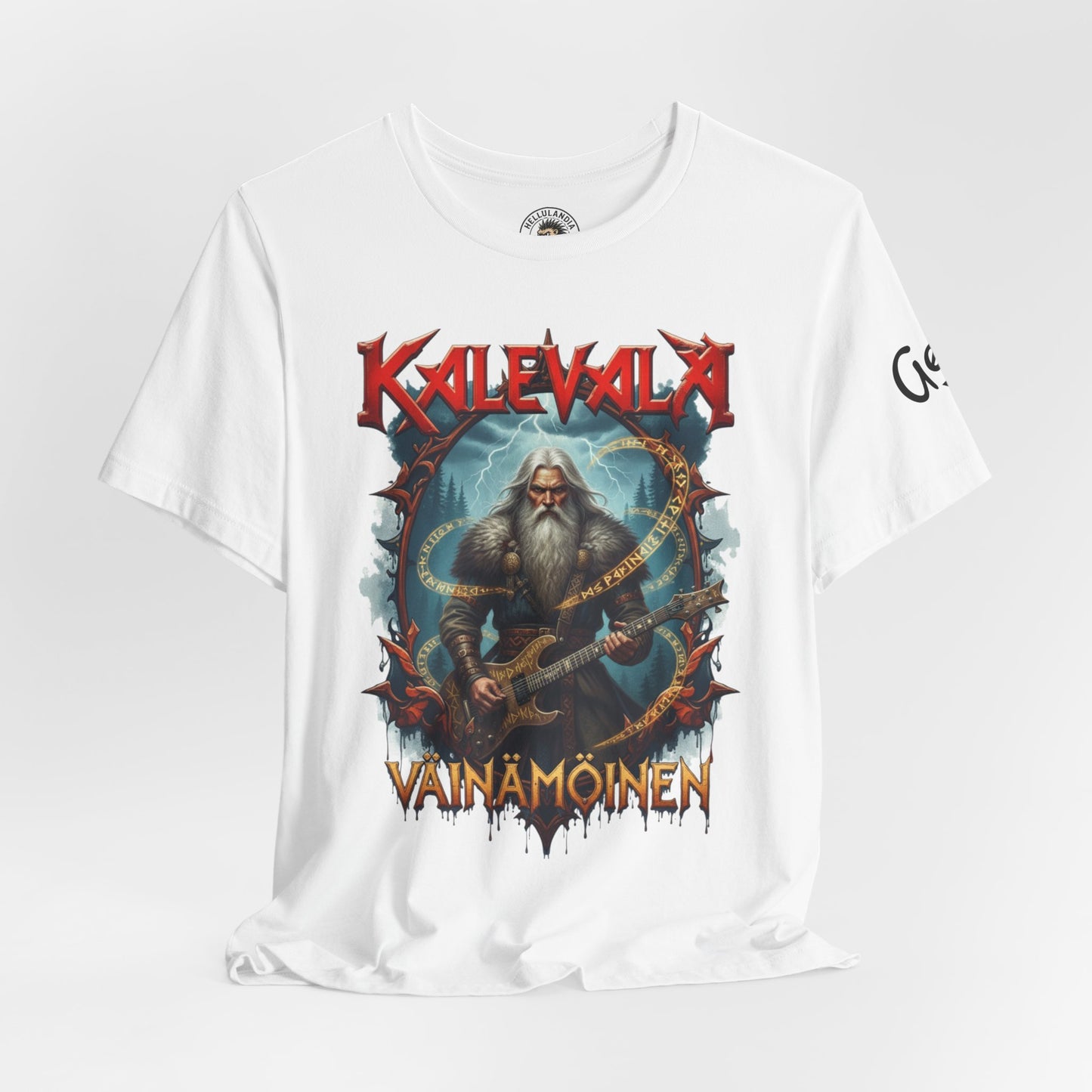 väinämöinen t‑paita bändi tyyliin T-Shirt — Retro Vintage Logo Tee