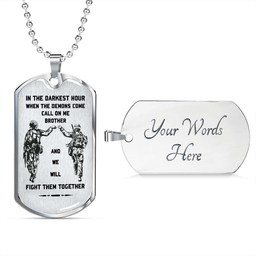 Stainless Steel Military Necklace Laser Engraving