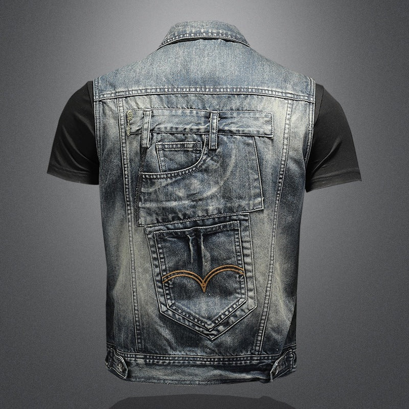 Personalized Denim Vest Men Plus Size Vest