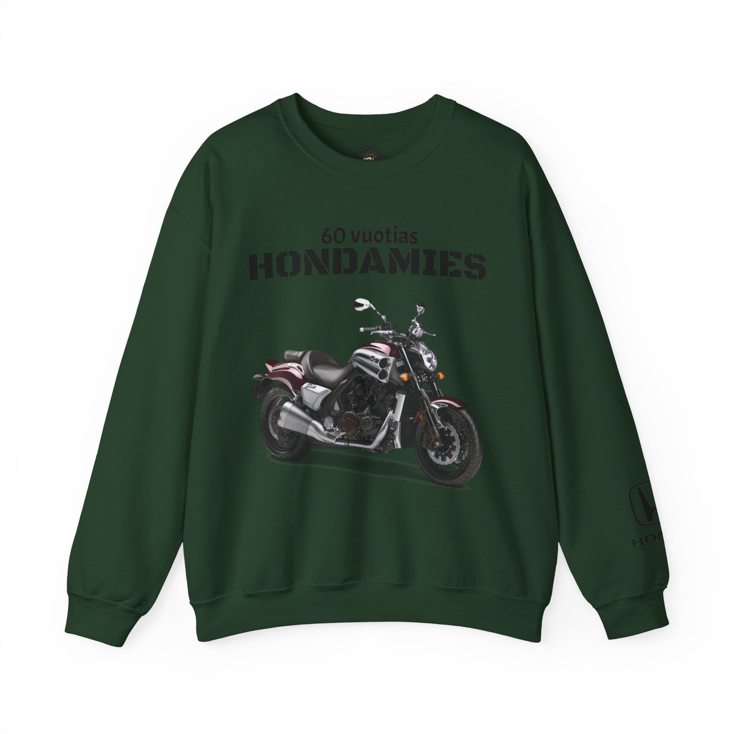 Honda VTX Motorcycle Crewneck Sweatshirt — 60 Vuotias Hondamies Rider Gift