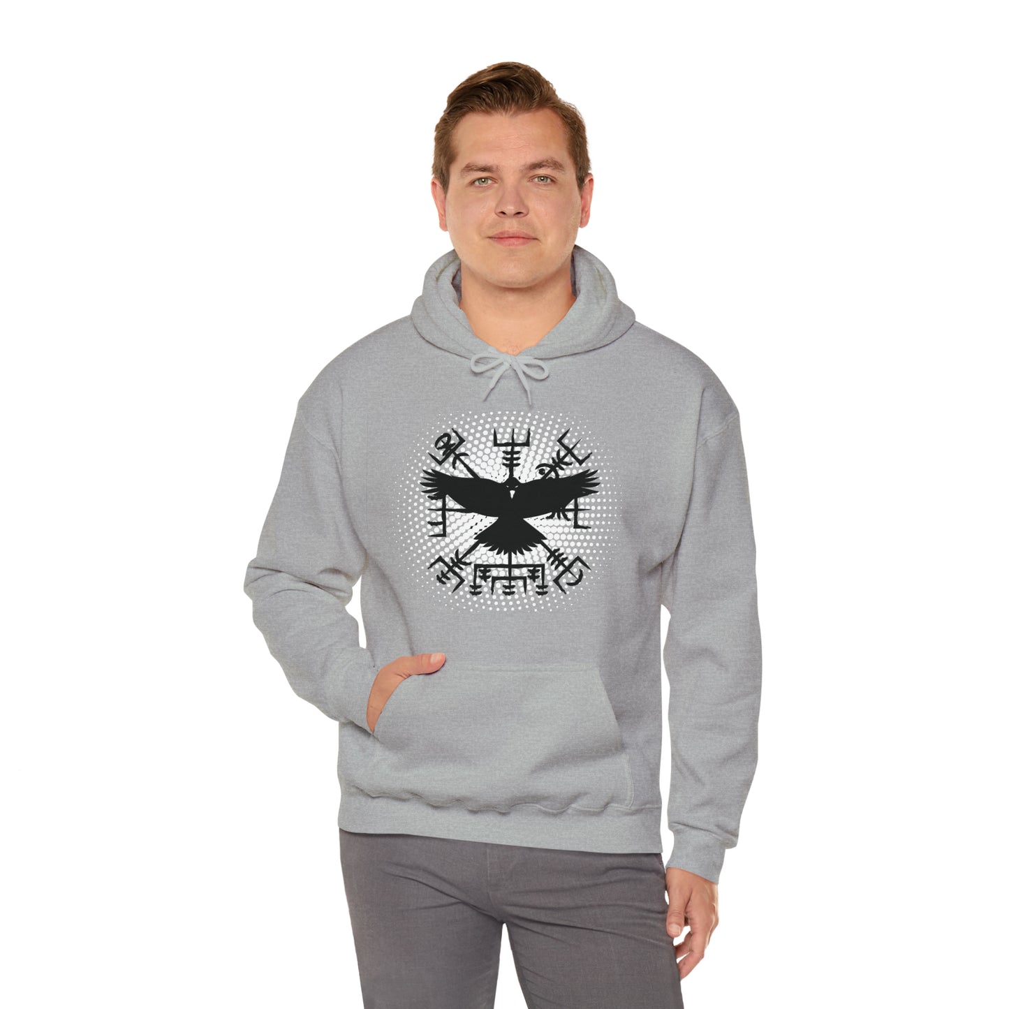 hoodie made of strong cotton - vegvisir raven