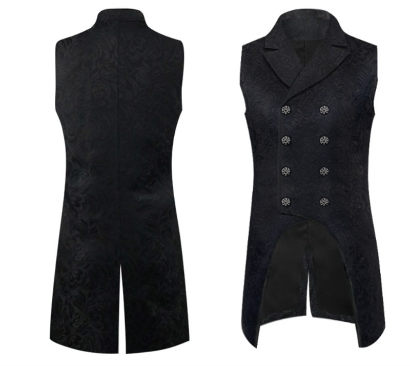 Men's Gothic Steam Tuxedo Jacquard Double Breasted Gown