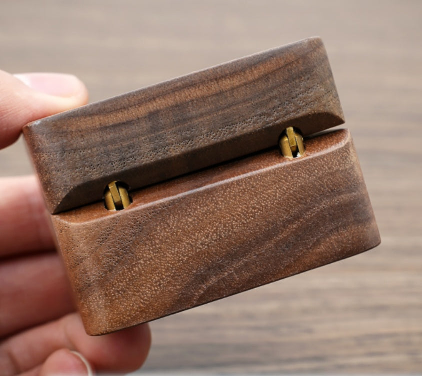 Portable Travel Ring Wooden Storage Box